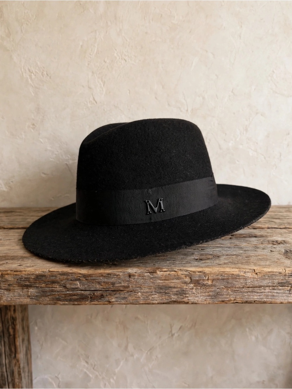 Black 100% Wool Wide Brim Fedora Hat | Bow Back Floppy Boater | HATSUP Shang Hai